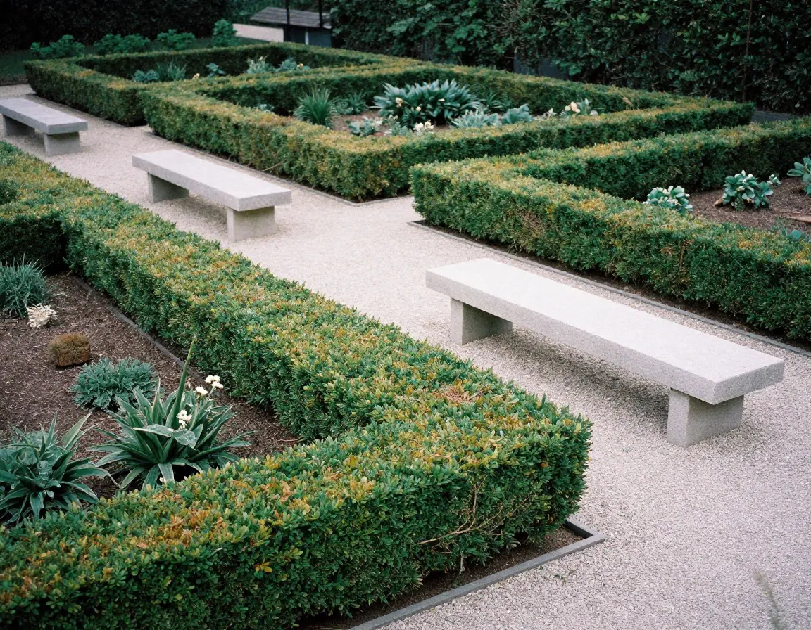 Modern trädgård med strukturerad design